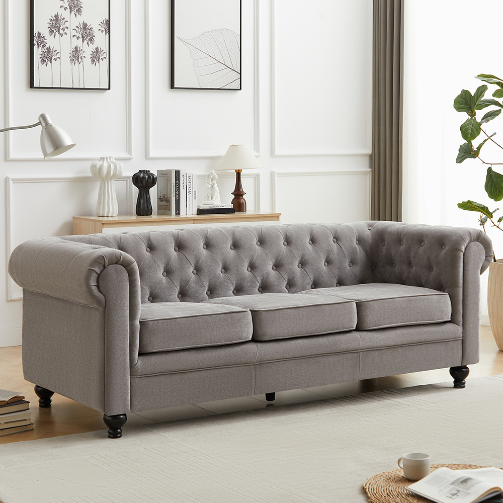 Hertford Fabric 3+2+1 Seater Sofa Set In Grey