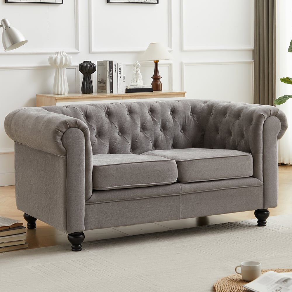 Hertford Fabric 3+2 Seater Sofa Set In Grey