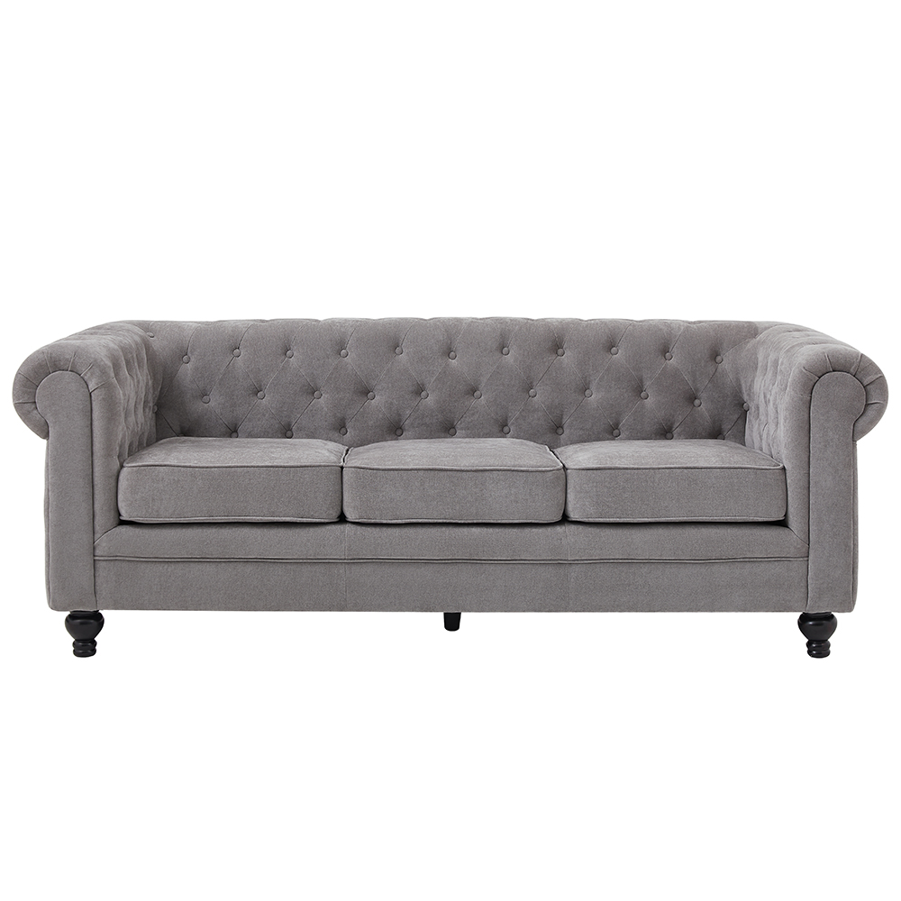 Hertford Fabric 3 Seater Sofa In Grey