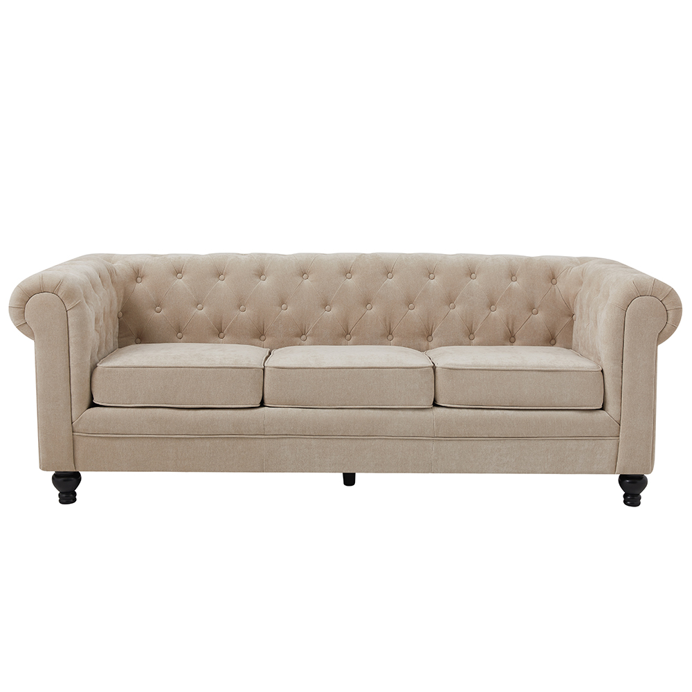 Hertford Fabric 3 Seater Sofa In Stone