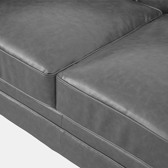 Hertford Chesterfield Faux Leather 2 Seater Sofa In Vintage Grey