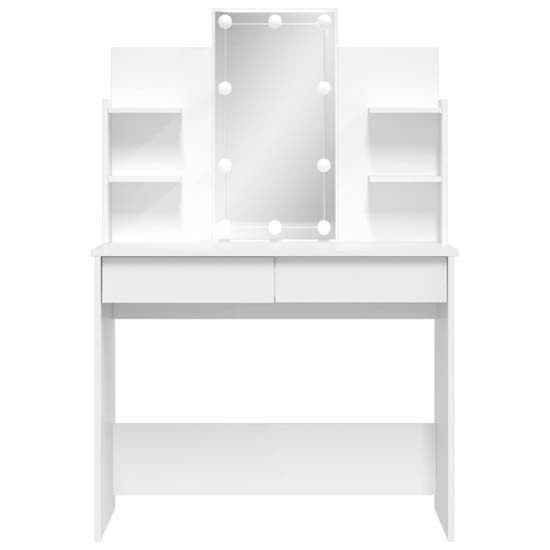 Hervey Wooden Dressing Table In White With LED