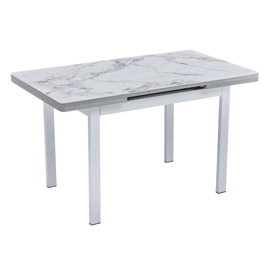 Hervey Extending Sintered Stone Dining Table 130cm In White
