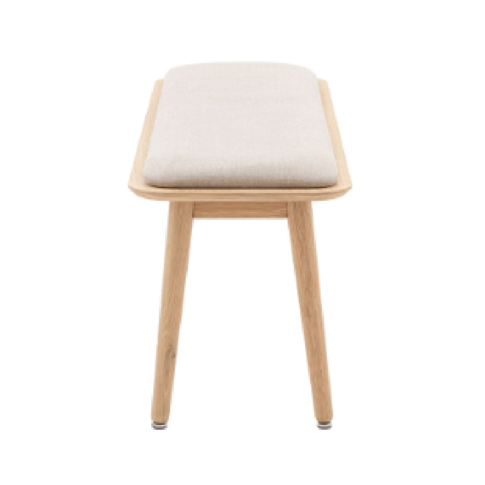 Hervey Fabric Dining Bench With Wooden Frame In Natural