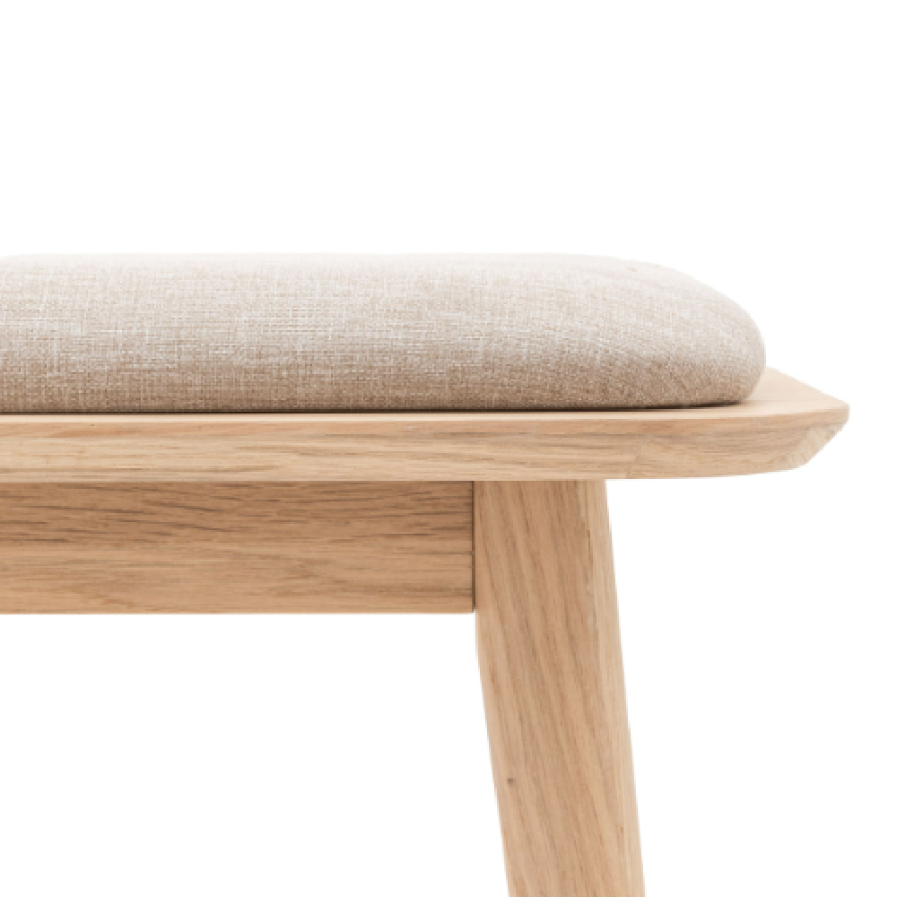 Hervey Fabric Dining Bench With Wooden Frame In Natural