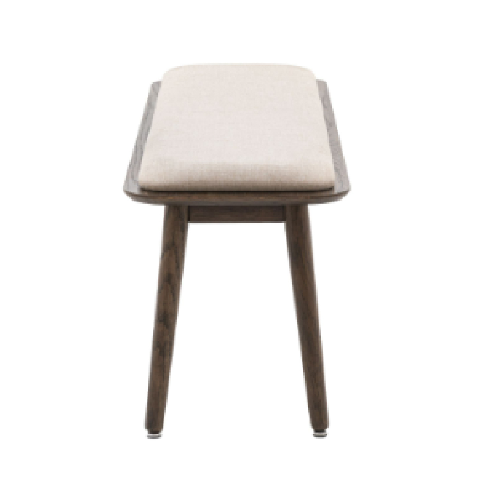Hervey Fabric Dining Bench With Wooden Frame In Smoked
