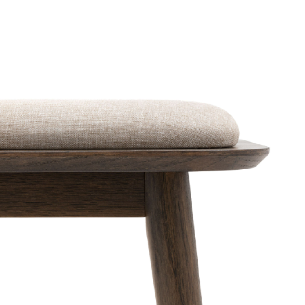 Hervey Fabric Dining Bench With Wooden Frame In Smoked