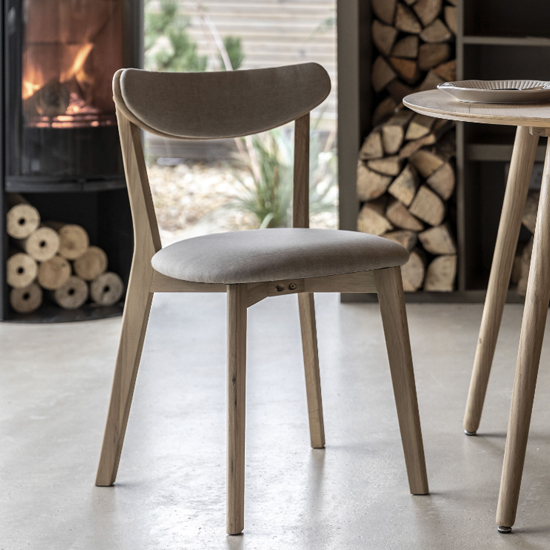 Hervey Natural Wooden Dining Chairs In Pair
