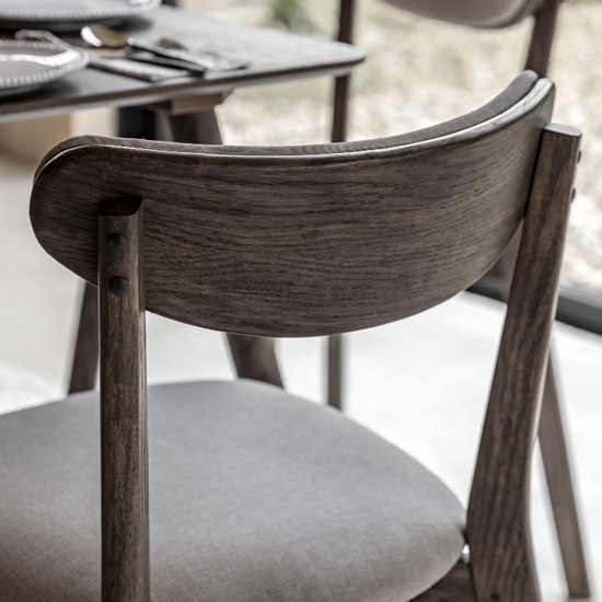 Hervey Smoked Oak Wooden Dining Chairs In Pair