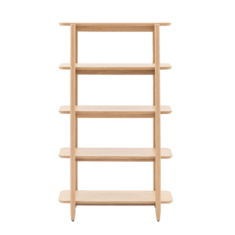 Hervey Tall Wooden Bookcase With 4 Shelves In Natural