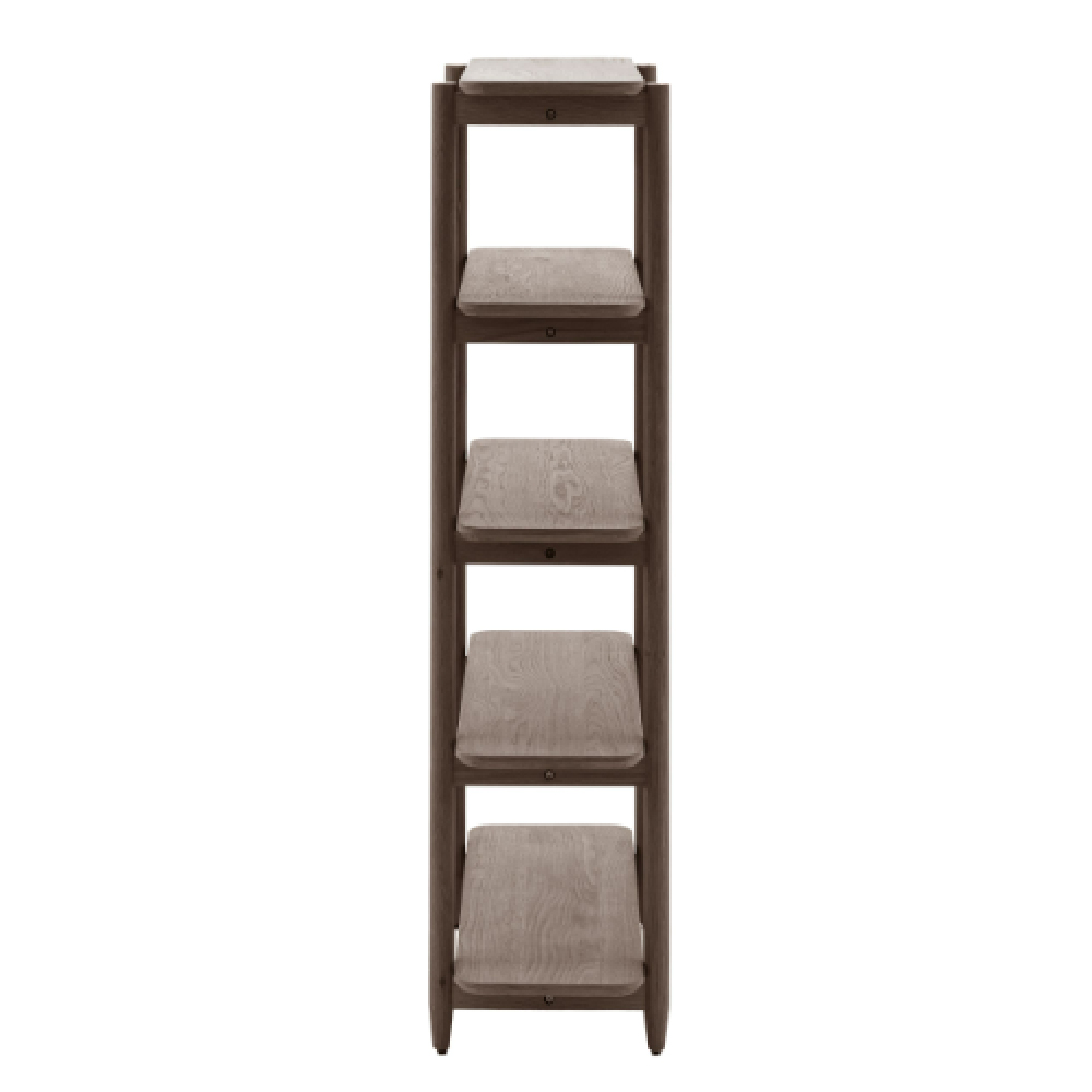 Hervey Tall Wooden Bookcase With 4 Shelves In Smoked