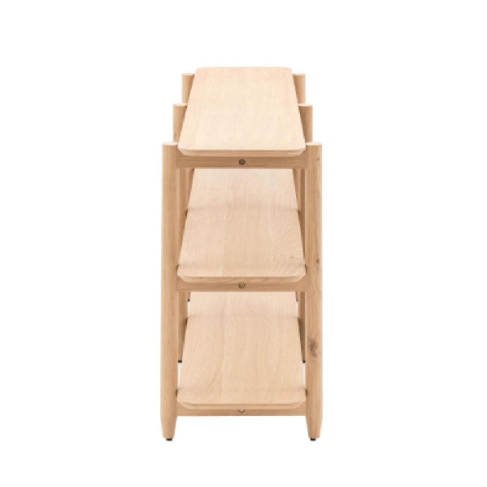 Hervey Wide Wooden Bookcase With 4 Shelves In Natural