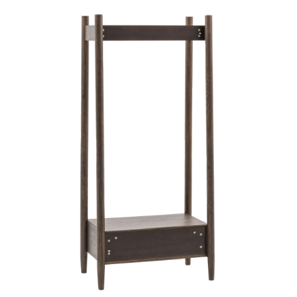 Hervey Wooden Coat Rack With 1 Shelf In Smoked