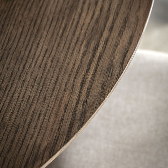 Hervey Wooden Dining Table Round In Smoked Oak