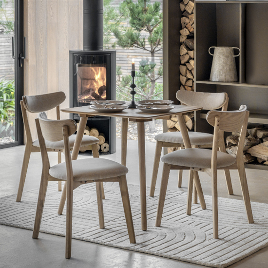 Hervey Wooden Dining Table Square In Natural