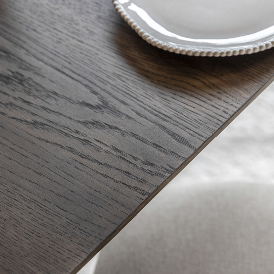 Hervey Wooden Dining Table Square In Smoked Oak