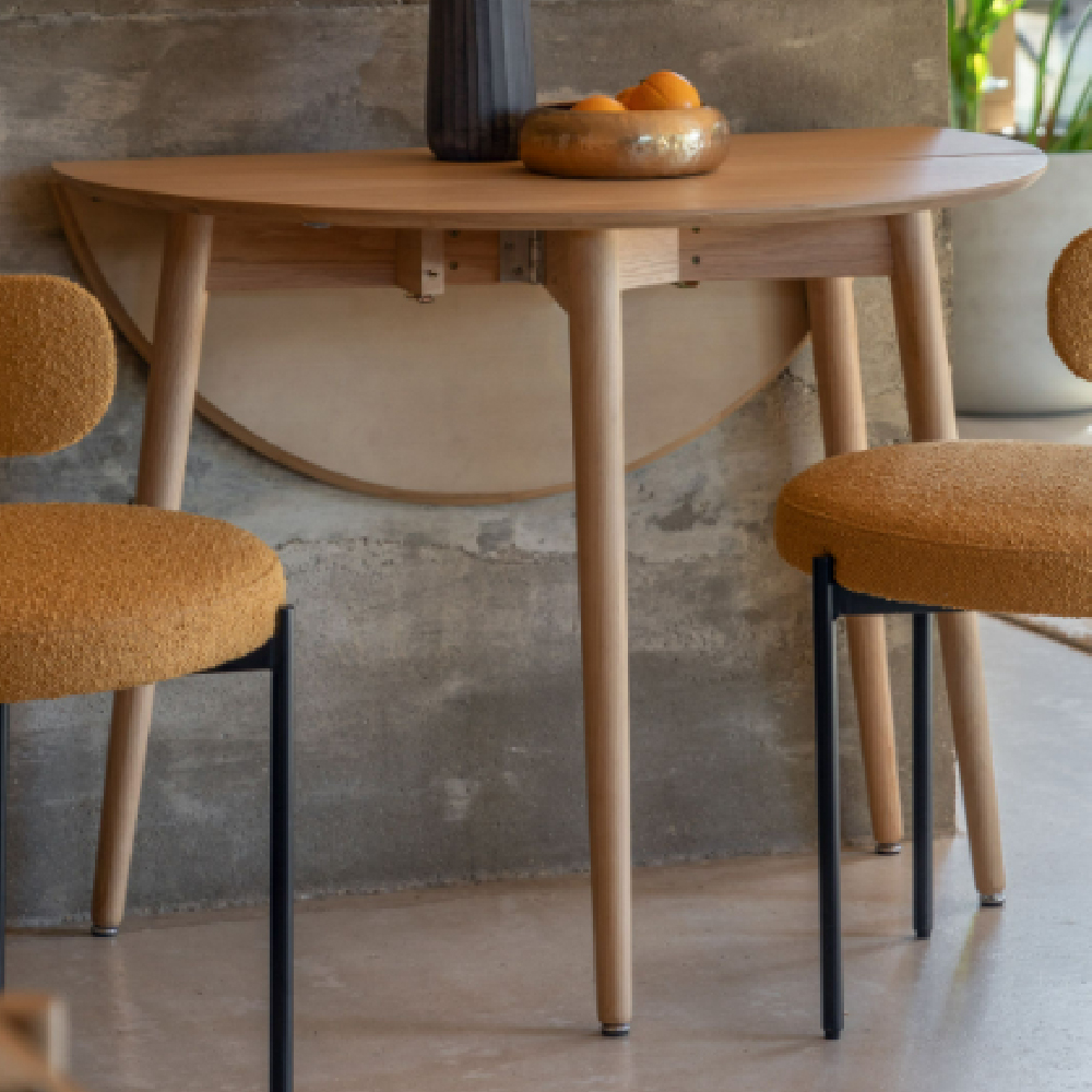 Hervey Wooden Folding Dining Table In Natural