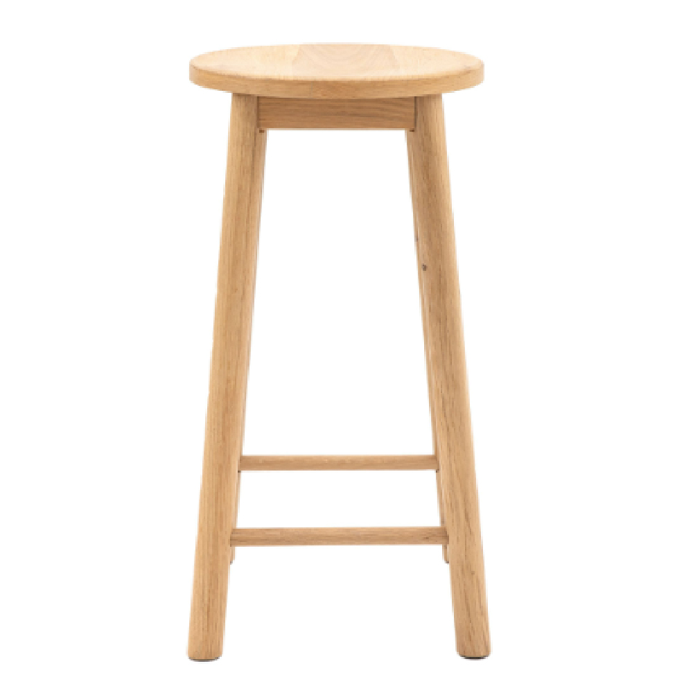 Hervey Wooden Round Stool In Natural