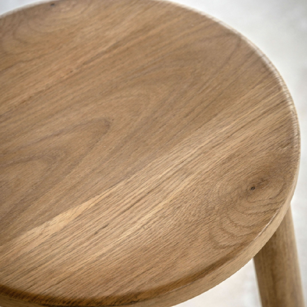 Hervey Wooden Round Stool In Natural