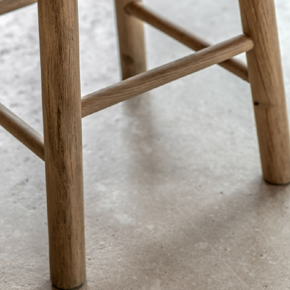 Hervey Wooden Round Stool In Natural