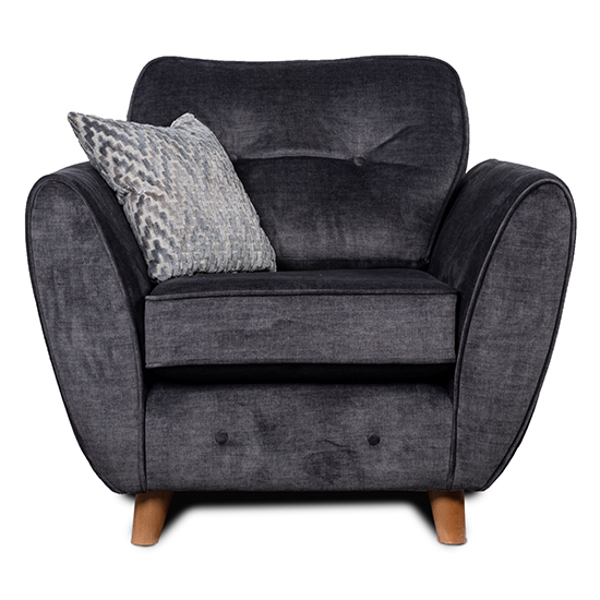 Read more about Hesperia fabric 1 seater sofa in graphite with oak feets
