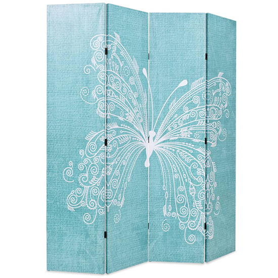 Hessa Folding 160cm x 170cm Room Divider In Butterfly Blue