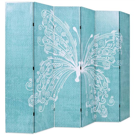 Hessa Folding 228cm x 170cm Room Divider In Butterfly Blue