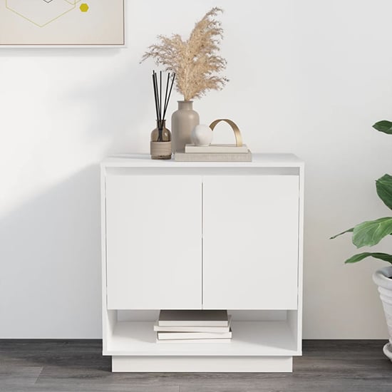 Product photograph of Hestia Wooden Sideboard With 2 Doors In White from Furniture in Fashion