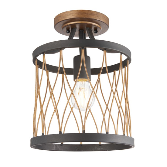 Heston Ceiling Lamp In Black And Brass