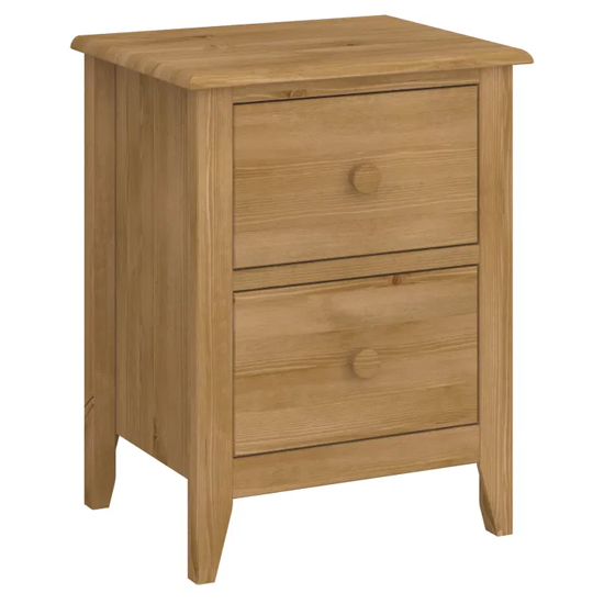 Read more about Heston wooden bedside cabinet in pine with 2 drawers