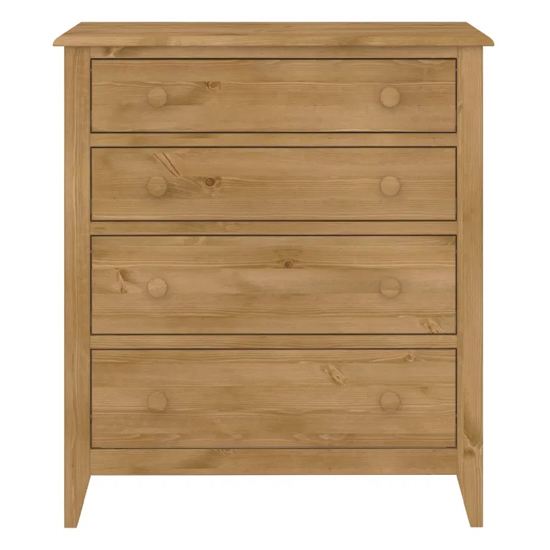 Heston Wooden Chest Of Drawers In Pine With 4 Drawers FiF