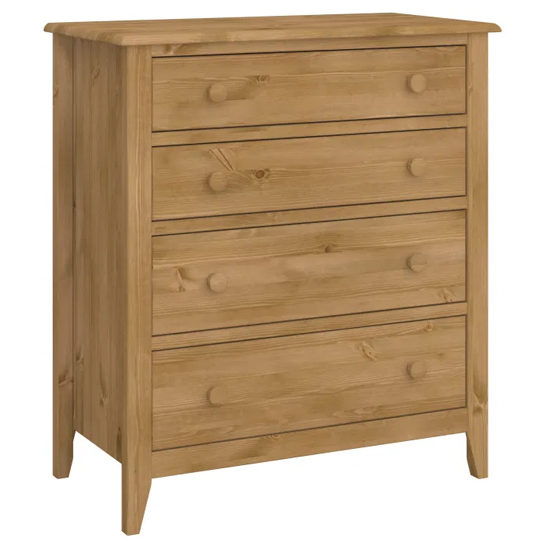 Heston Wooden Chest Of Drawers In Pine With 4 Drawers FiF