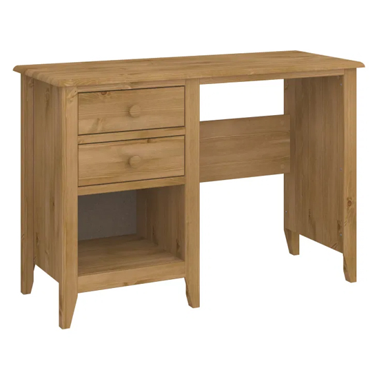 Read more about Heston wooden laptop desk in pine with 2 drawers