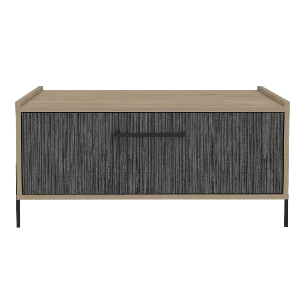 Heswall Wooden Coffee Table With 1 Flip Door In Oak And Grey