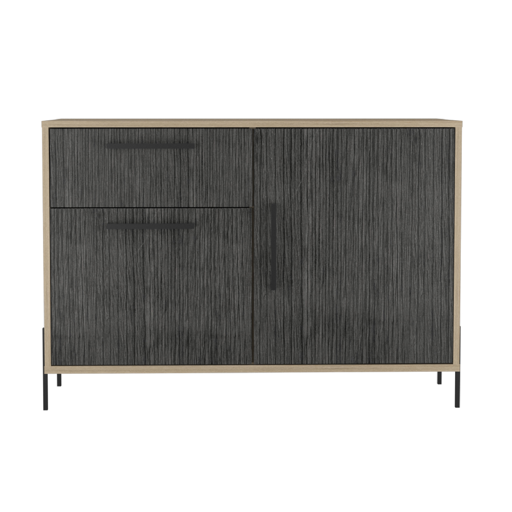 Heswall Wooden Sideboard With 2 Doors 1 Drawer In Oak Grey