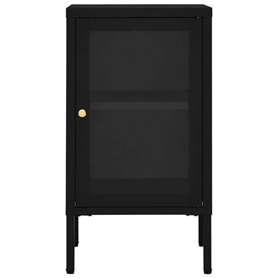 Hetty Clear Glass Sideboard With 1 Door In Black Steel Frame_3