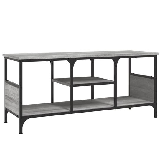Hetty Wooden TV Stand Small With 2 Shelves In Grey Sonoma Oak