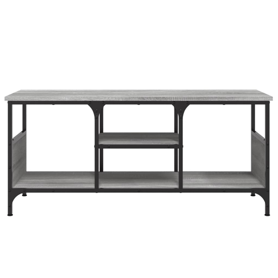 Hetty Wooden TV Stand Small With 2 Shelves In Grey Sonoma Oak