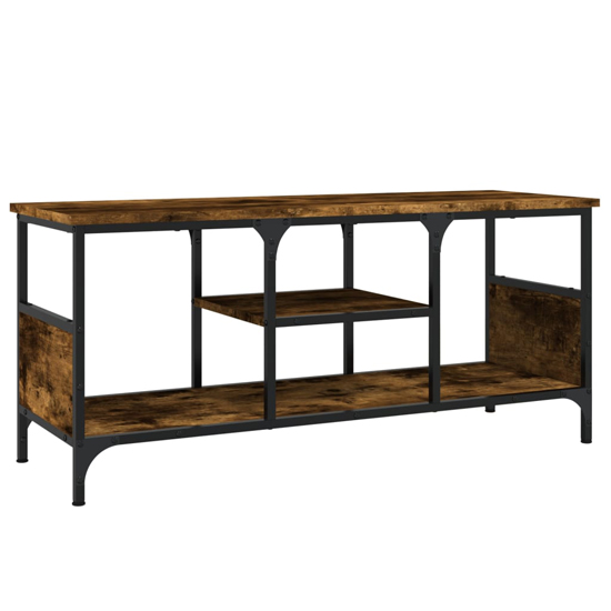 Hetty Wooden TV Stand Small With 2 Shelves In Smoked Oak