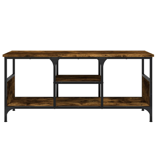 Hetty Wooden TV Stand Small With 2 Shelves In Smoked Oak
