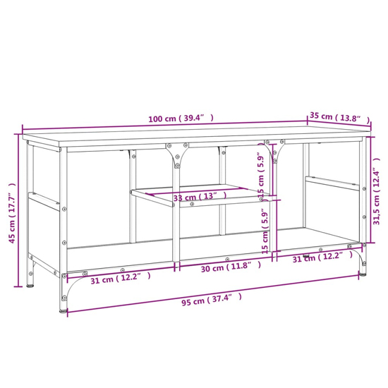 Hetty Wooden TV Stand Small With 2 Shelves In Smoked Oak