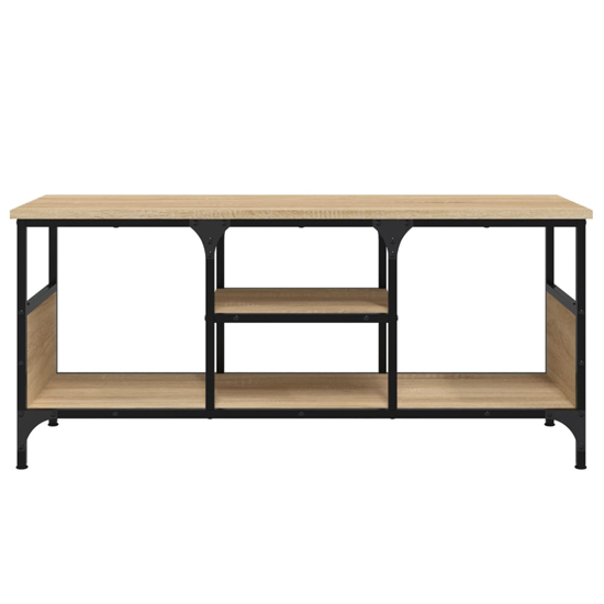 Hetty Wooden TV Stand Small With 2 Shelves In Sonoma Oak