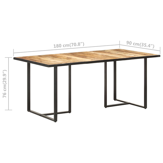 Hewez Large Rough Mango Wood Dining Table In Natural