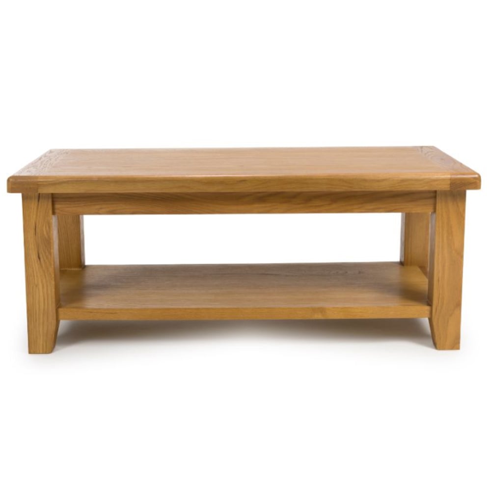 Hewitt Large Wooden Rectangular Coffee Table In Rustic Oak
