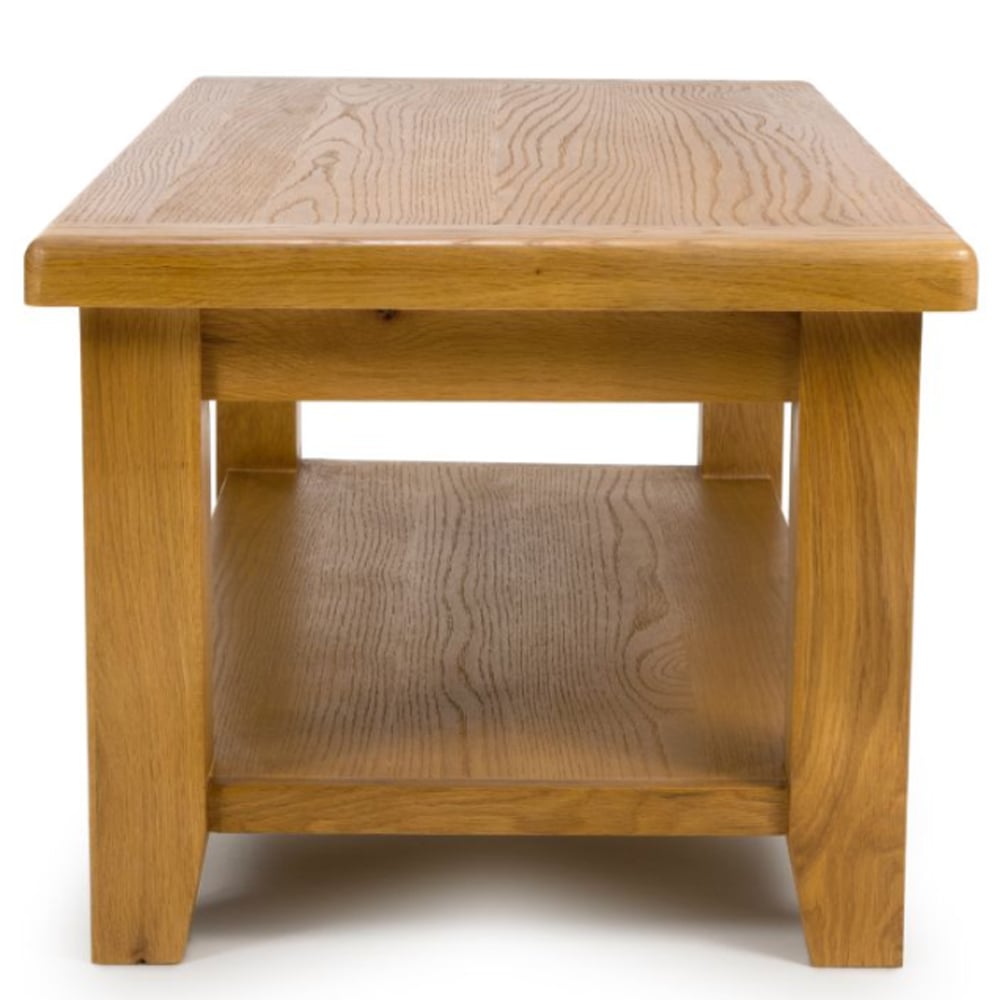 Hewitt Large Wooden Rectangular Coffee Table In Rustic Oak