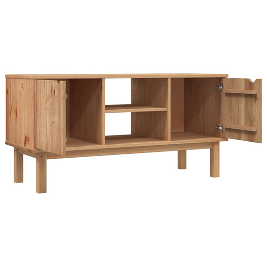 Hewitt Pine Wood TV Stand With 2 Doors In Brown Furniture in Fashion