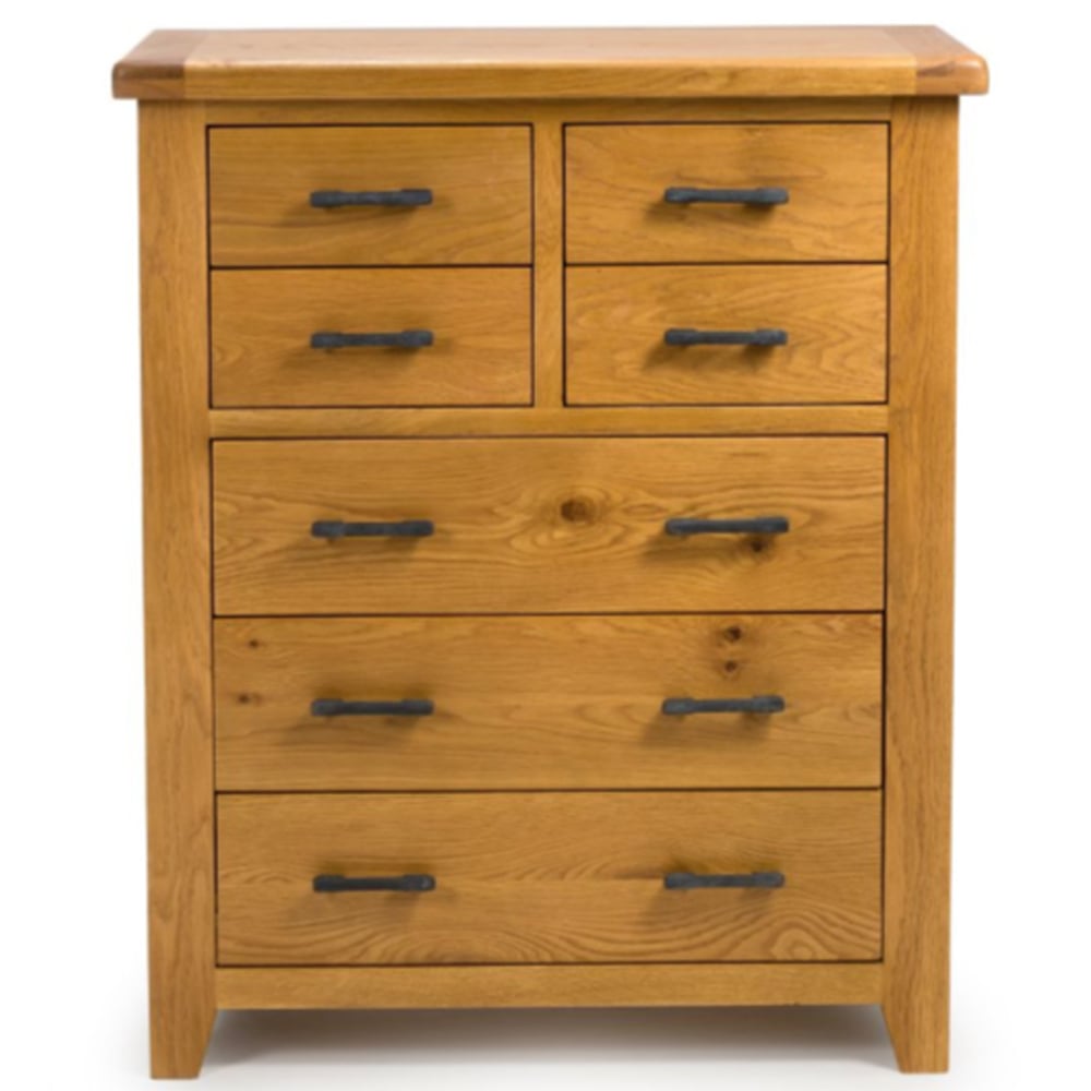 Hewitt Wooden Chest Of 7 Drawers In Rustic Oak