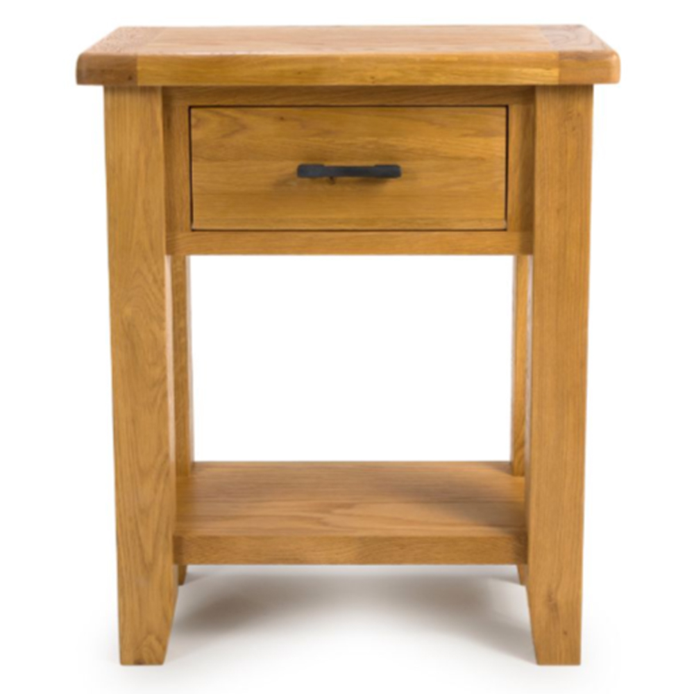Hewitt Wooden Console Table With 1 Drawer In Rustic Oak