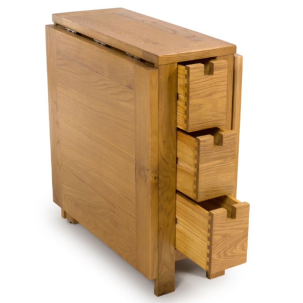 Hewitt Wooden Foldable Extending Dining Table In Rustic Oak