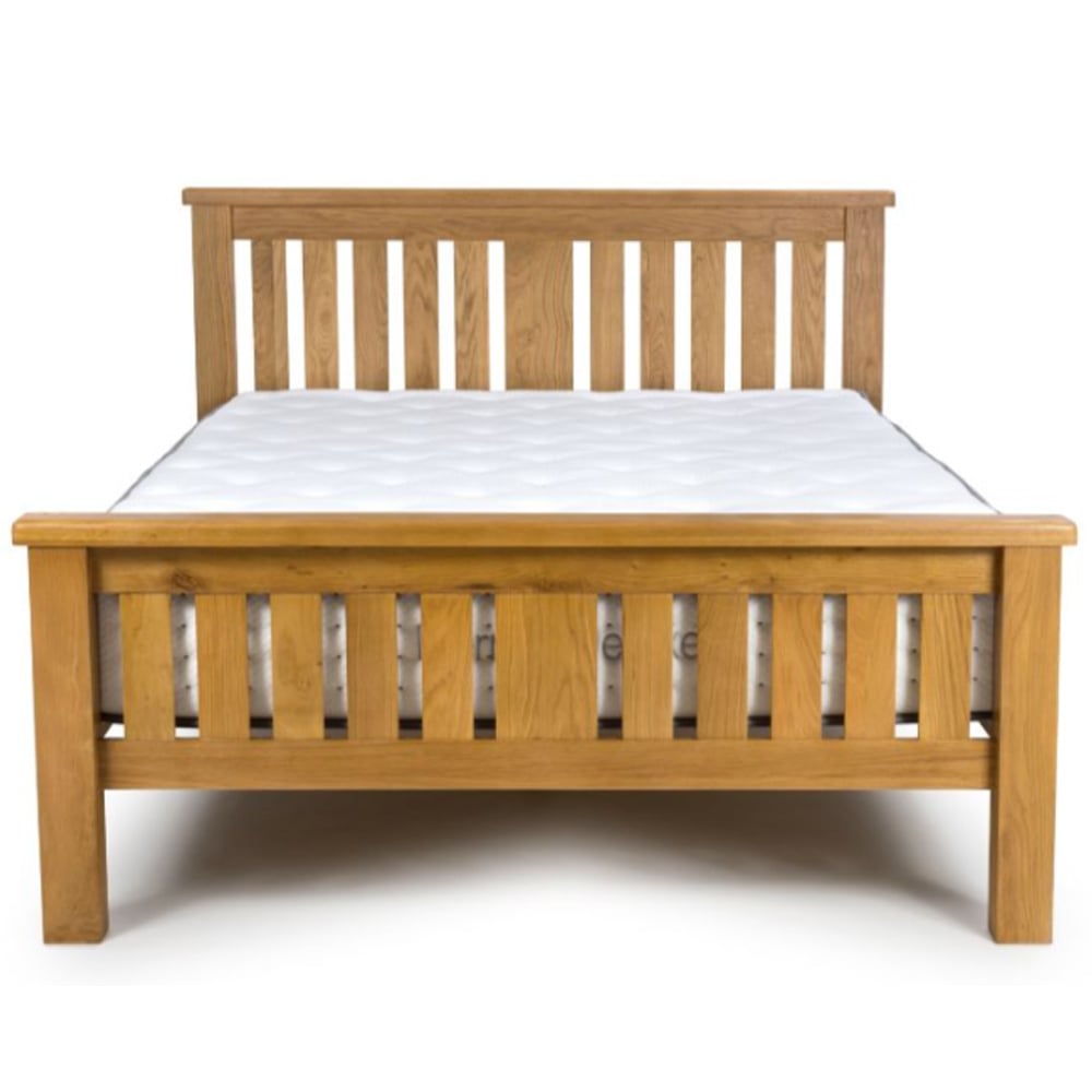 Hewitt Wooden King Size Bed In Rustic Oak